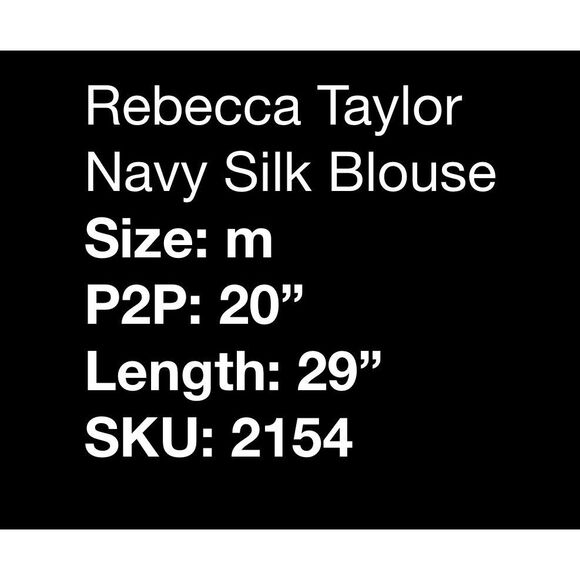 Rebecca Taylor navy blue and cream silk tunic tank top- size m - Picture 6 of 6